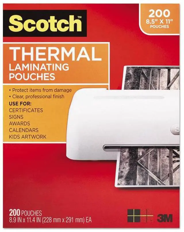 Alt view image 5 of 20 - Scotch Letter Size Thermal Laminating Pouches 3 mil 11 2/5 x 8 9/10 200 per Pack TP3854200
