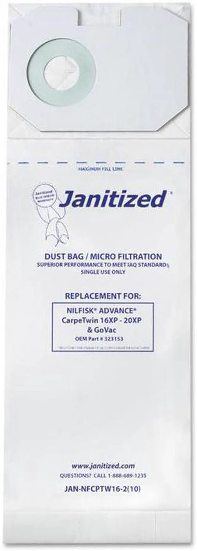 Alt view image 2 of 4 - C-Nilfisk Carpe Twin 16Xp/20Xp 2Ply Bag 10/10'S