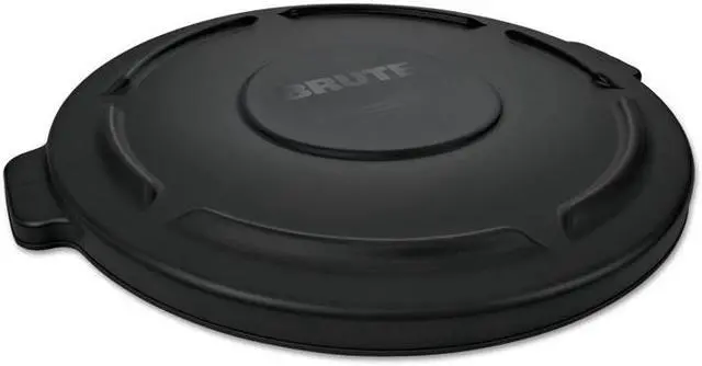 Main image of RUBBERMAID 1779738 Brute Trash Can Top,Flat,Snap-On Closure,Black