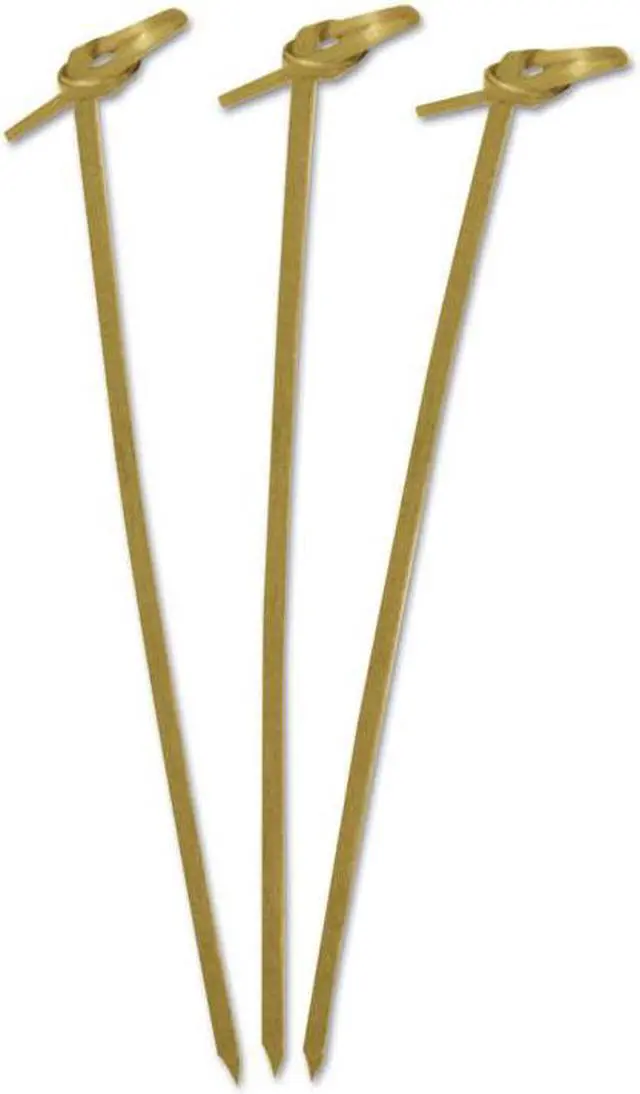 Main image of Amercareroyal Knotted Bamboo Pick, Olive Green, 4", 1000/Carton R803