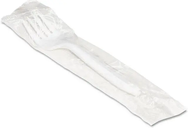 Alt view image 3 of 3 - BOARDWALK BWK FORKIW Disposable Wrapped Fork, Polypropylene, White, PK1000