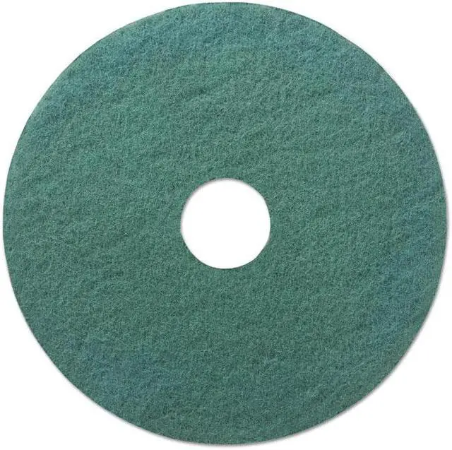 Alt view image 3 of 9 - Standard 18-Inch Diameter Heavy-Duty Scrubbing Floor Pads, Green, 5/Carton BWK4018GRE
