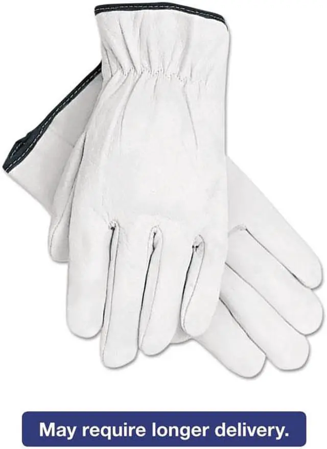 Alt view image 5 of 8 - Memphis Grain Goatskin Driver Gloves White Extra-Large 12 Pairs 3601XL