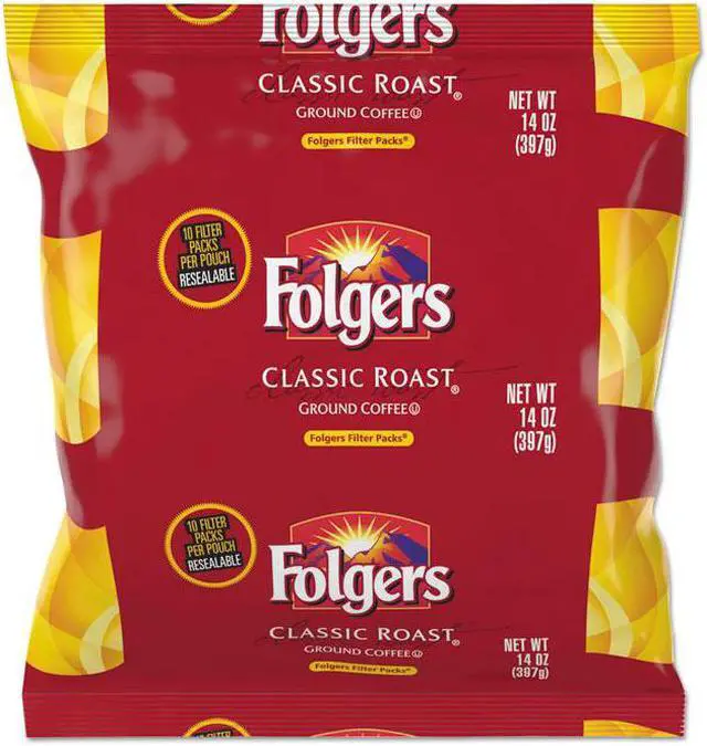Alt view image 4 of 7 - Folgers Classic Roast Ground Coffee Filter Packs Ground - Regular - Classic - 1.4 oz - 40 / Carton  FOL10117