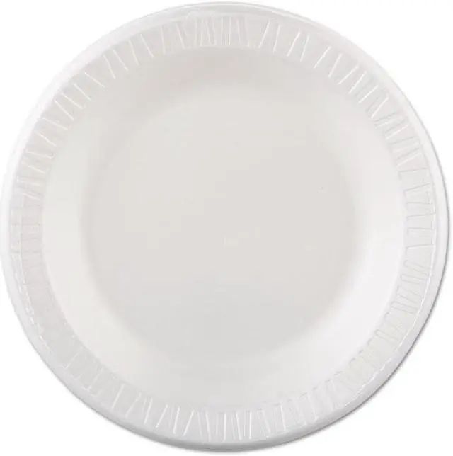 Main image of Quiet Classic Laminated Foam Dinnerware Plate 10 1/4" White 125/Pk 4 Pks/Cs