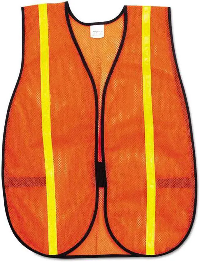 Main image of River City 611-V211R Polyester Mesh Safety Vest, 3/4 In., Lime Green Stripe, One Size Fits All