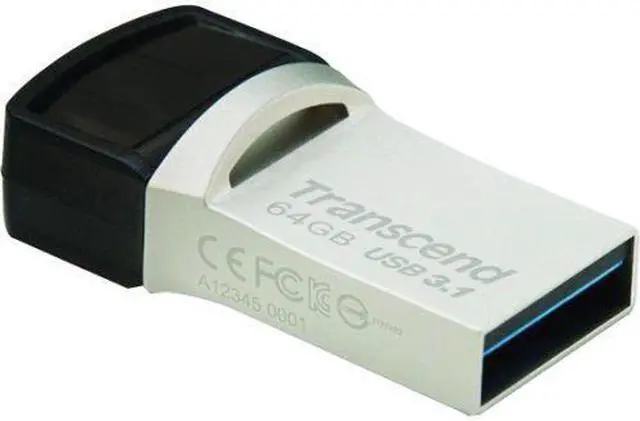 Alt view image 6 of 10 - 64GB Transcend JetFlash 890S OTG Flash Drive with USB3.1 and USB Type-C Connectors