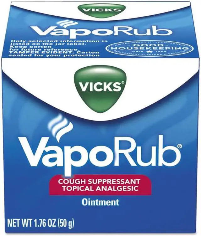Alt view image 5 of 12 - Vaporub Cough Suppressant Topical Analgesic Ointment - 1.76 oz Cough Suppressant