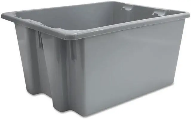 Main image of RUBBERMAID FG172100GRAY Gray Stack and Nest Bin, 19-1/2"L x 15-1/2"W x 10"H