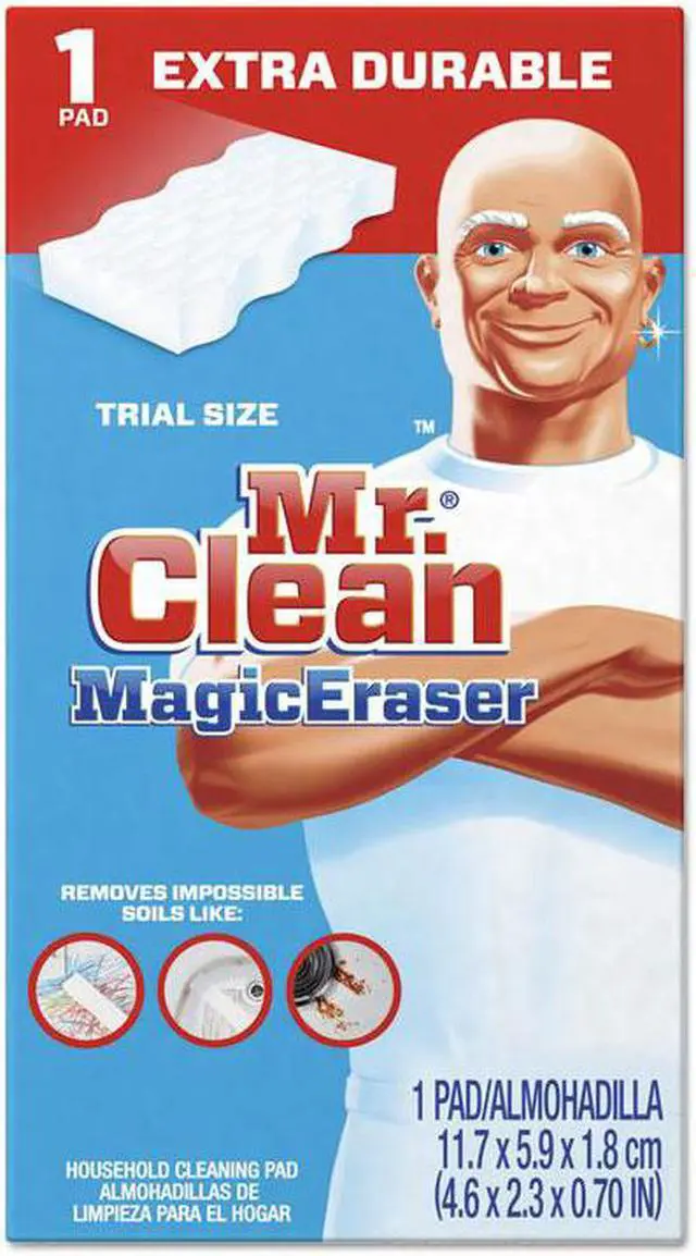 Alt view image 4 of 9 - Mr. Clean 16449, Magic Eraser Extra Power, 4 3/5" x 2 2/5", 7/10" Thick, White, 30/Carton