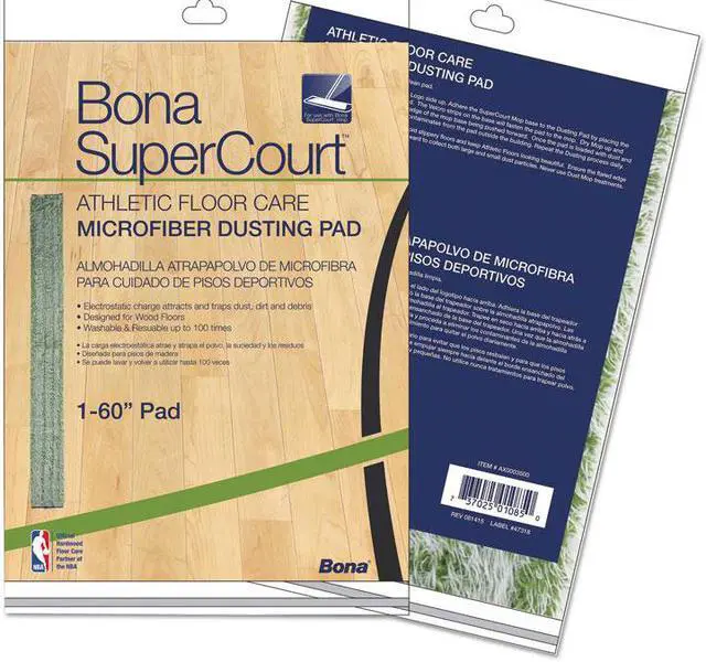 Main image of Bona AX0003500 Supercourt Athletic Floor Care Microfiber Dusting Pad, 60 Inch , Green