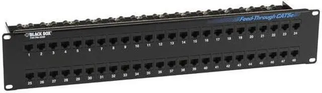 Main image of Black Box JPM810A-R2 Box Feed-Through 48 Port Cat 5E Network Patch Panel - 48 X Rj-45