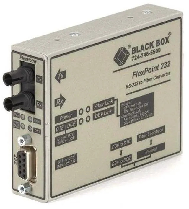 Alt view image 2 of 3 - Black Box ME662A-SST Async Rs232 Extender Fiber Db9 Female St Sm 30-Km
