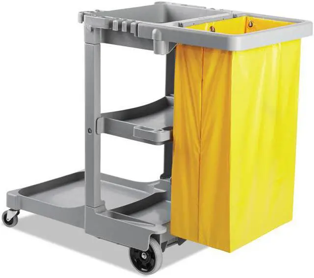 Main image of Boardwalk BWKJCARTGRA Janitors Cart, Three-Shelf, 22W X 44D X 38H, Gray