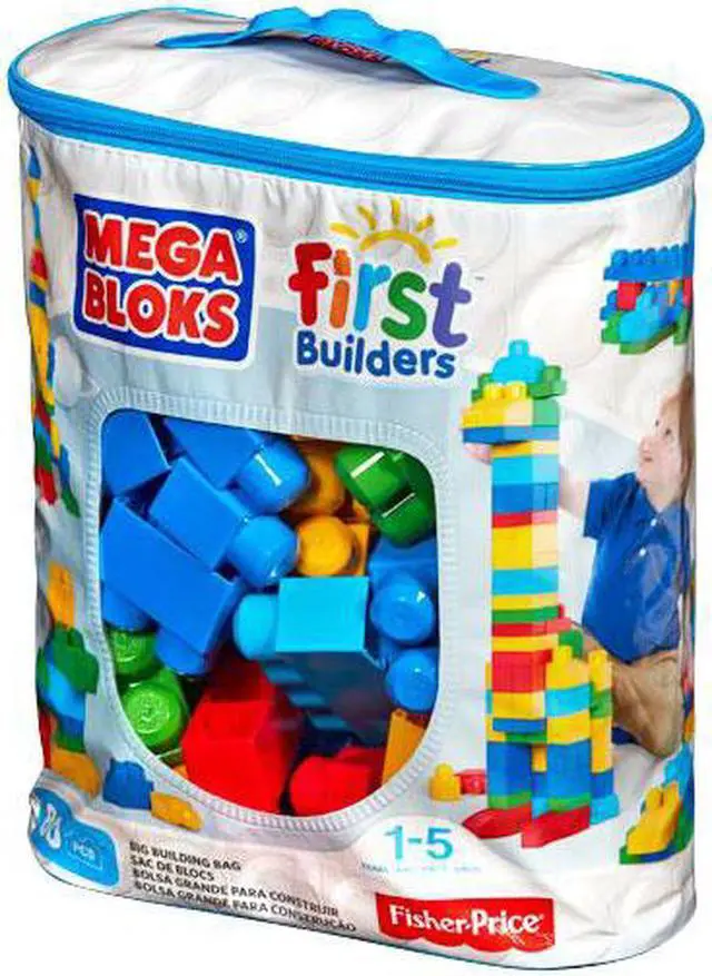Alt view image 6 of 20 - Mega Bloks Big Building Bag, 80-Piece Classic