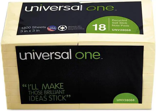Alt view image 2 of 5 - Universal Deluxe Recycled Sticky Note Pads - UNV28068