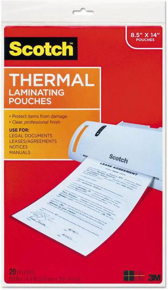 Alt view image 2 of 7 - Scotch Thermal Laminating Pouches, Clear, 8.5" x 14" (Legal Size), 20/Pack