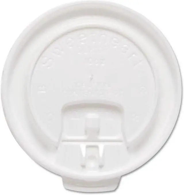 Main image of Dart DLX10R-00007 Liftbk & Lock Tab Cup Lids For Foam Cups, Fits 10Oz Cups, White, 2000/Carton