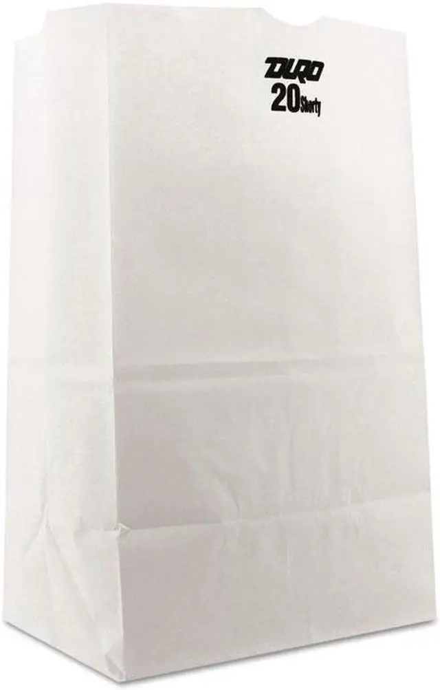 Main image of General Supply 51041 #20 Squat Paper Grocery Bag, 40Lb White, Std 8 1/4 X 5 15/16 X 13 3/8, 500 Bags