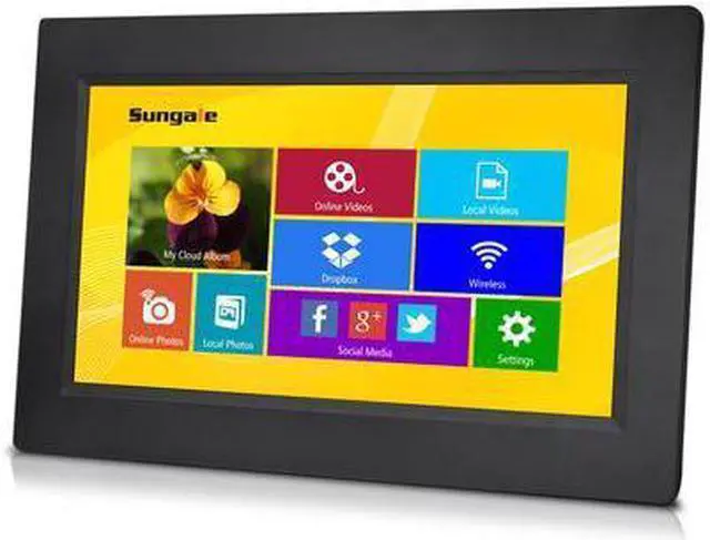 Alt view image 5 of 12 - Sungale Group - CPF1032 - Sungale Cloud Frame - 10.1 LED Digital Frame - Black - 1024 x 600 - Cable - 16:9 - Slideshow -