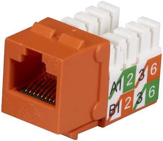 Main image of Black Box FMT926-R2-25PAK 25-Pack Orange Cat5E Unshielded Keystone Jack