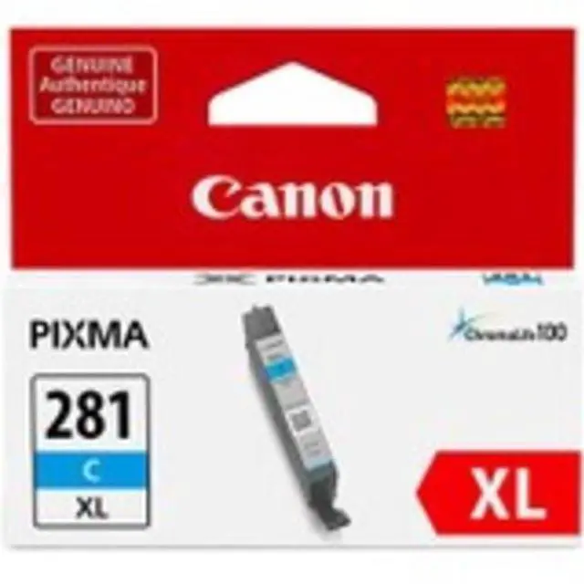 Alt view image 2 of 14 - Canon CLI-281XL Original Ink Cartridge - Cyan - Inkjet - 1 Each