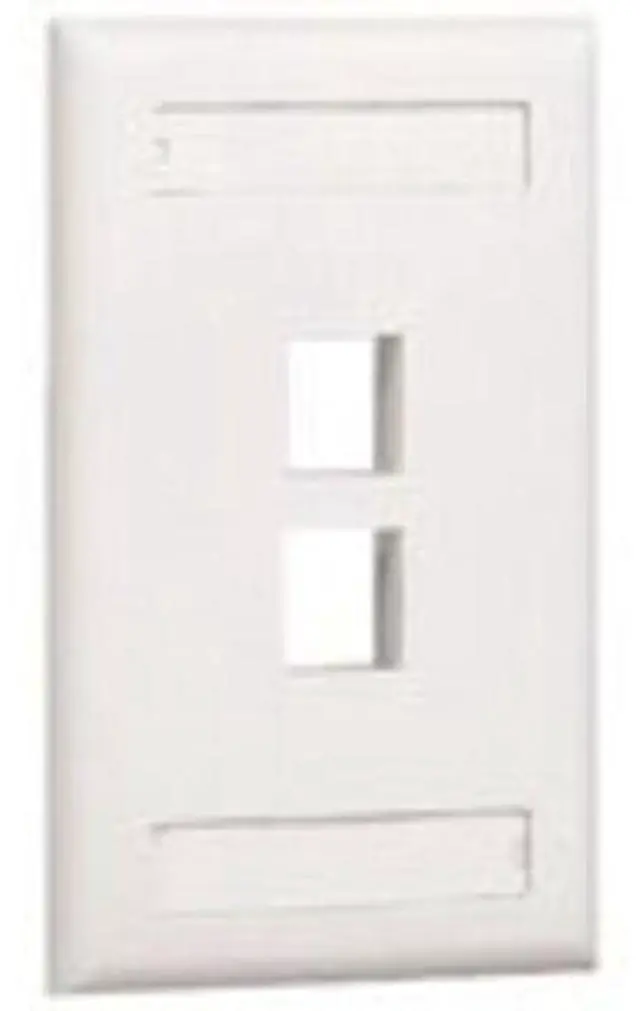 Alt view image 2 of 5 - Panduit NK2FIWY Nk 2pt Gang Flush Mount Faceplate Lbl