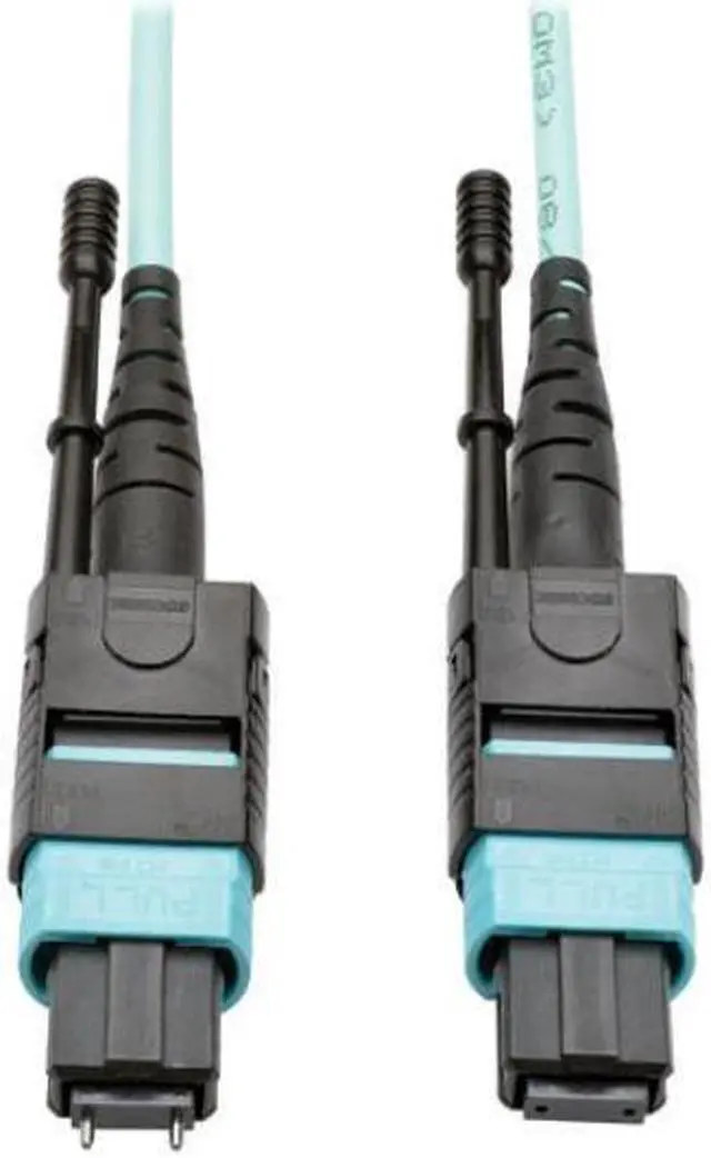 Alt view image 4 of 9 - Tripp Lite N842-05M-12-MF 16 ft. MTP/MPO Multimode Patch Cable, 12 Fiber, 40 GbE, 40 GBASE-SR4, OM3 Plenum-Rated (M/F), Aqua, 5 m (16 ft.)