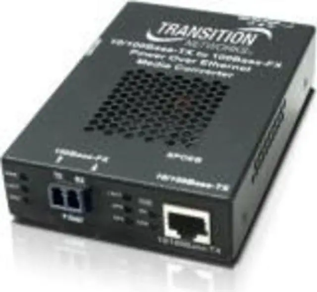 Alt view image 6 of 14 - Transition Networks Stand-alone Fast Ethernet PoE Media Converter