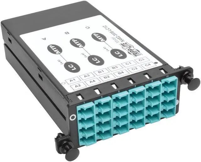 Alt view image 11 of 14 - Tripp Lite 40GB to 10GB Breakout Cassette, x3 8-Fiber OM4 MTP/MPO to x12 LC Duplex (N482-3M8-LC12)