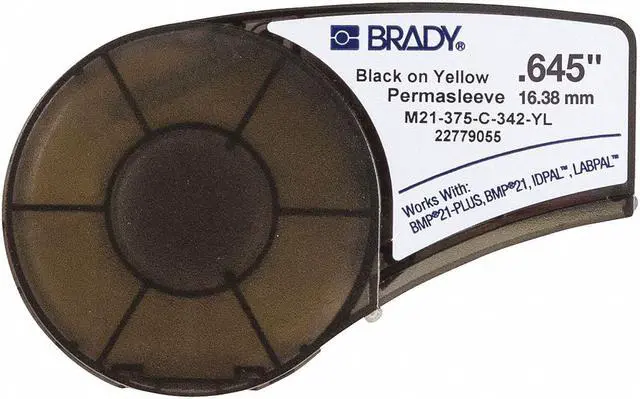 Alt view image 2 of 4 - BRADY M21-375-C-342-YL Wire Marking Sleeves,Black/Yellow
