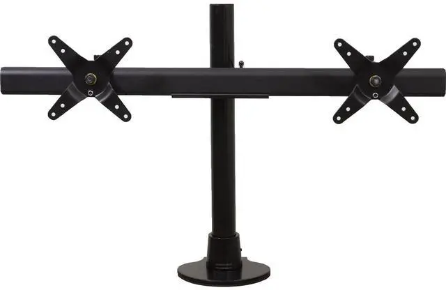 Alt view image 2 of 4 - Ergotech 100-C16-B02 Dual Lcd Monitor Desk Stand - 16 Inch Pole - Black - Clamp Mount - Dual