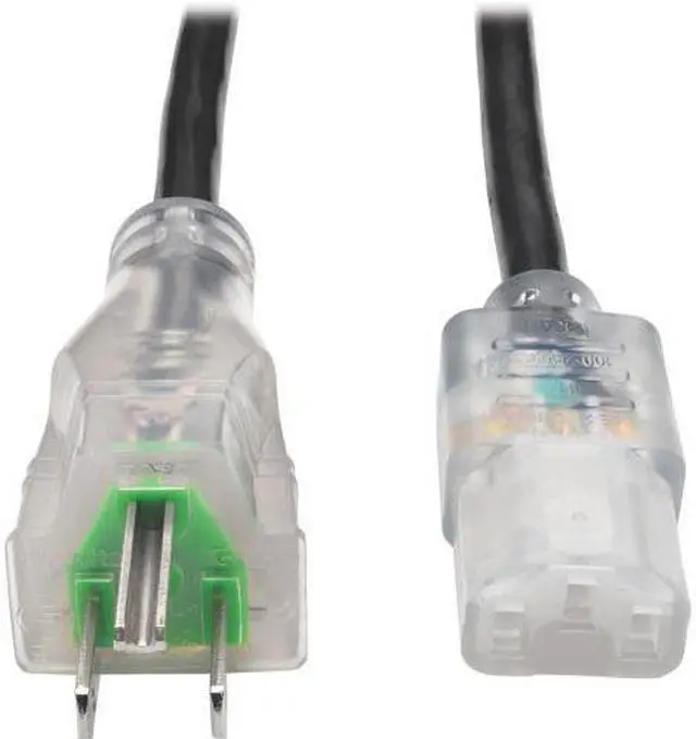 Alt view image 7 of 19 - Tripp Lite Model P006-003-HG13CL 3 ft. Hospital-Grade Computer Power Cord with Clear Plugs, 13A, 16 AWG (NEMA 5-15P to IEC-320-C13)