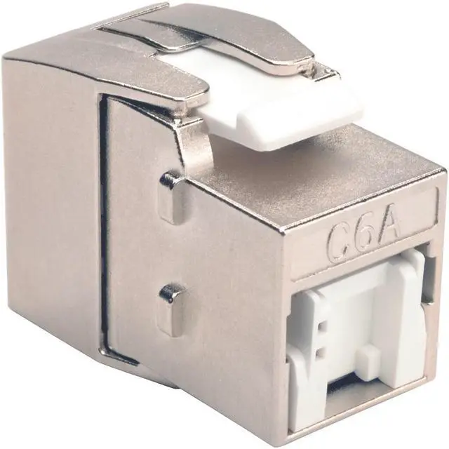 Alt view image 4 of 16 - Tripp Lite Cat6a Toolless Shielded Keystone Jack 180 Degrees Wallplates Panels (N238-001-SH-TFA)