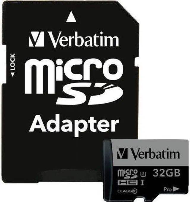 Alt view image 3 of 14 - Verbatim 32GB Pro 600X microSDHC Memory Card with Adapter, UHS-I U3 Class 10 - Class 10/UHS-I (U3) - 90 MB/s Read1 Pack - 600x Memory Speed