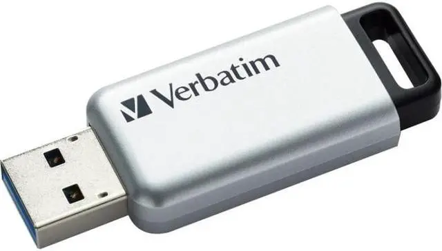 Alt view image 12 of 20 - Verbatim 64GB Store'n' Go Secure Pro USB 3.0 Flash Drive with AES 256 Hardware Encryption - Silver
