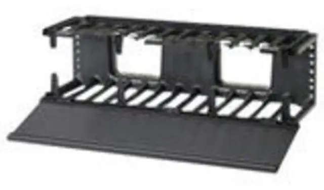 Alt view image 4 of 7 - Panduit NMF2  NetManager HC Horizontal Single-Sided Manager - 2RU - Black - Includes Manager, cover, hardware kit  - ABS Body Material - PVC Cover Material