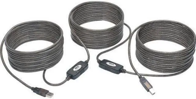 Alt view image 2 of 18 - Tripp Lite USB 2.0 Hi-Speed Active Repeater Cable A/B M/M 480Mbps 50' 50ft