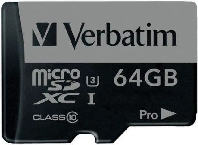 Alt view image 13 of 20 - Verbatim Memory Card microSDXC w/Adapter 64GB BK/GY 47042