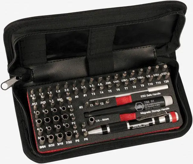 Main image of Wiha 75971 MicroBit Master Tech Set In Zipper Case, 68 Pieces