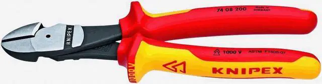 Alt view image 3 of 6 - KNIPEX 74 08 200 SBA 8" High Leverage Diagonal Cutter, Insulated