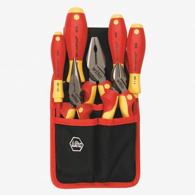 Alt view image 2 of 6 - Wiha 32985 7 Piece Insulated Industrial Pliers/Cutters/Drivers Belt Set