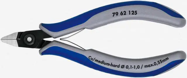 Main image of Knipex 79-62-125 Precision Electronics Diagonal Cutters Pointed Head w/ Lead Catcher - MultiGrip