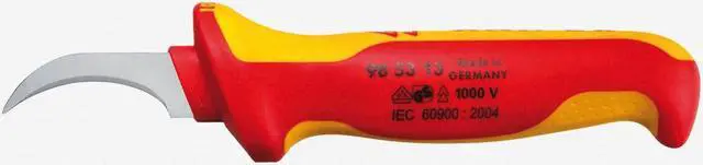 Alt view image 2 of 4 - Knipex 98-53-13 Insulated Dismantling Knife - Narrow, Fixed Hook Blade