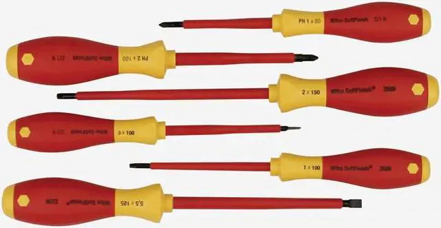 Alt view image 5 of 6 - WIHA 35891 Insulated Screwdriver Set, Slotted/Phillips, Square, 6 pcs