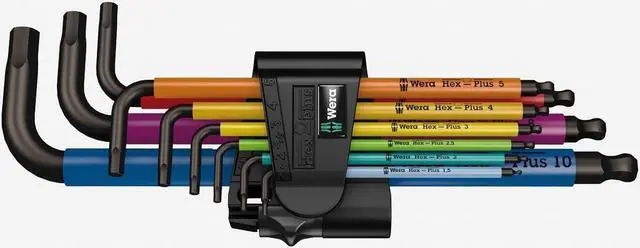 Main image of Wera 073593 Multicolor Hex + Ball End Hex Metric L-key Clip Set (Retail Package)