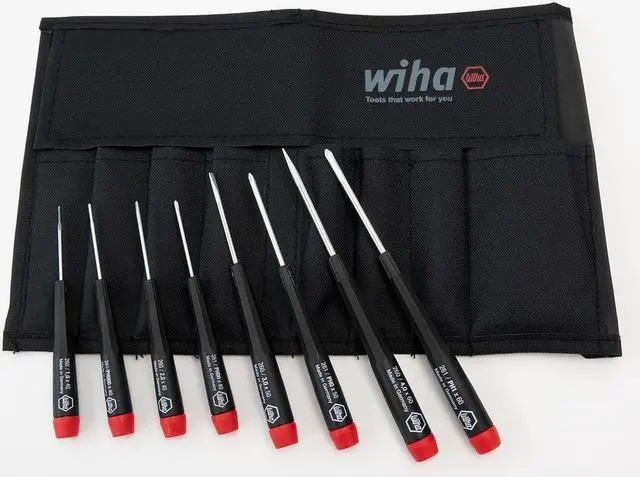 Alt view image 4 of 6 - Wiha 26199 8 Piece Precision Slotted & Phillips Screwdriver Pouch Set