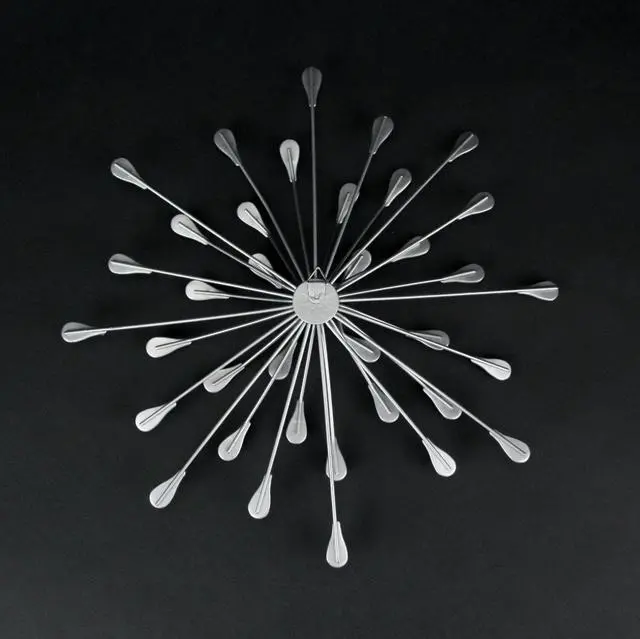 Alt view image 7 of 7 - Set of 3 Metal Starburst Wall Sculptures - Silver Finish, Durable & Elegant Home Decor,12", 9", 6" Diameter, Easy to Hang, Crystal-Adorned, Eye-Catching Accents