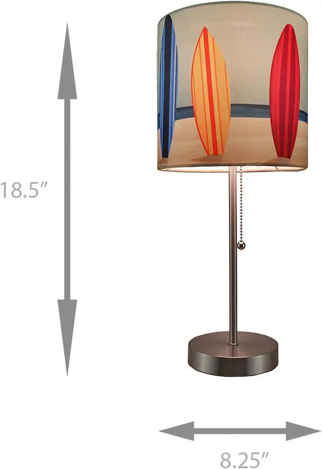 Alt view image 4 of 4 - Set of 2 Table Lamps with Surfboard Shades, 18.5 Inch