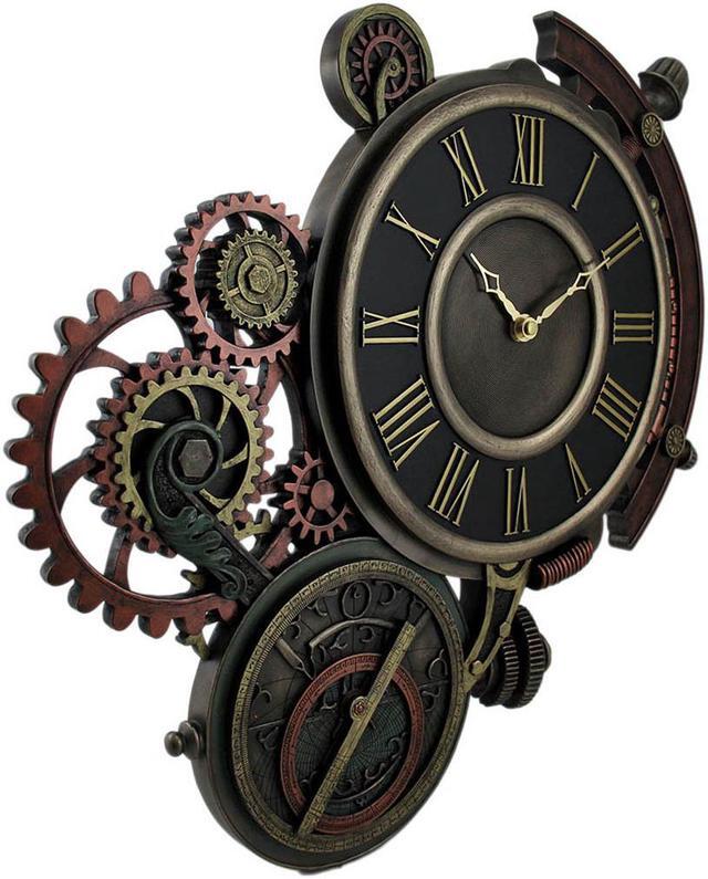 Alt view image 2 of 3 - Mechanical Steampunk Astrolabe Star Tracker Wall Clock 17 Inch